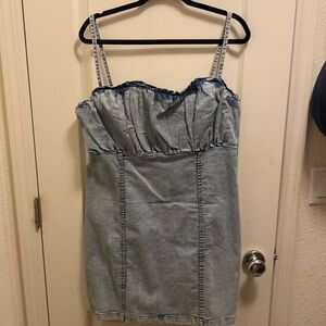 XL DIVIDED denim look dress with stretch from H&M - brand new with tags